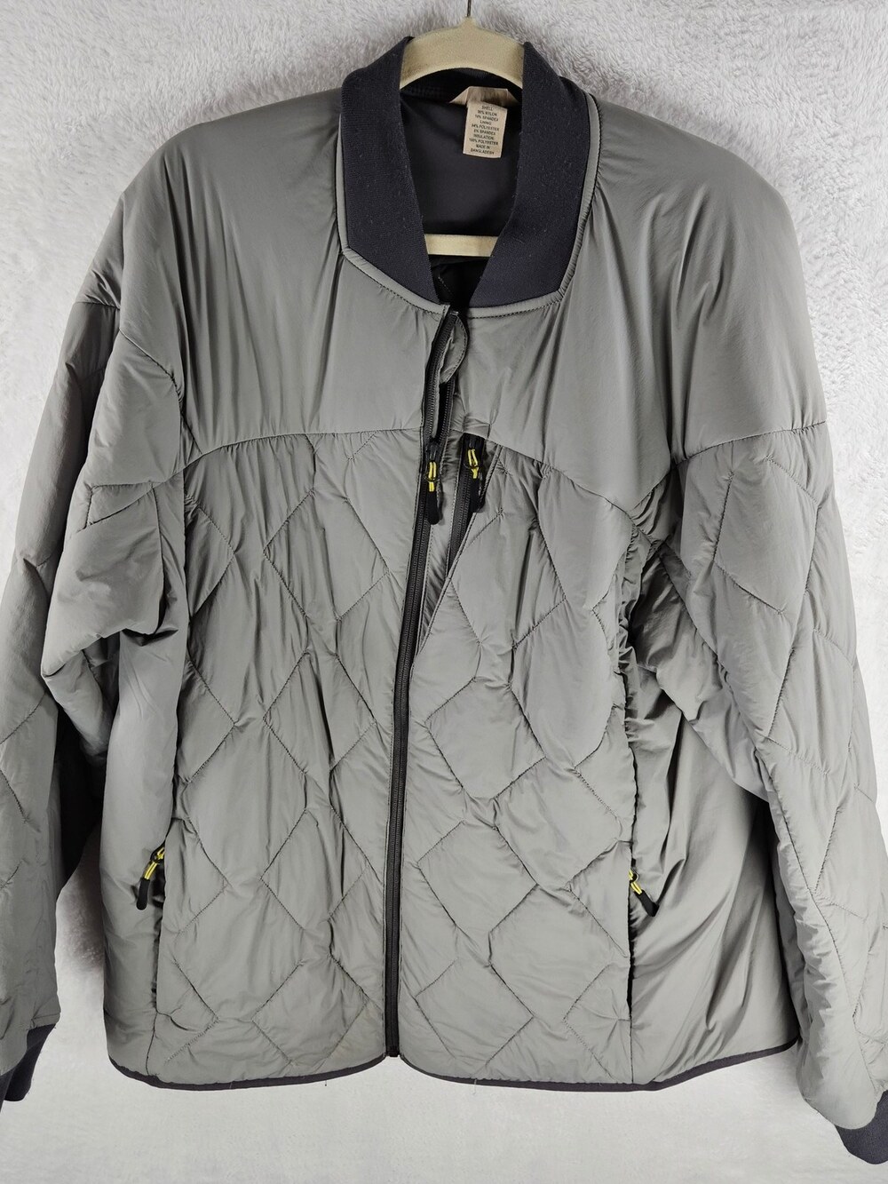 Duluth Trading Co Quilted Puffer Jacket Gray Nylon Men's Size Large